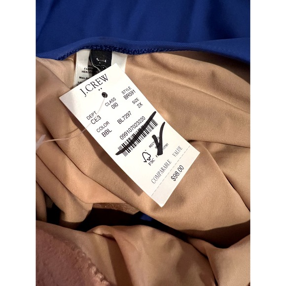 J. Crew Tie-shoulder swimsuit Brilliant Blue Size 2x - Picture 4 of 4